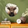 Schotse hooglander - Hoorns - Landschap Wandcirkel Organisch Forex 3mm klein -sfeer2