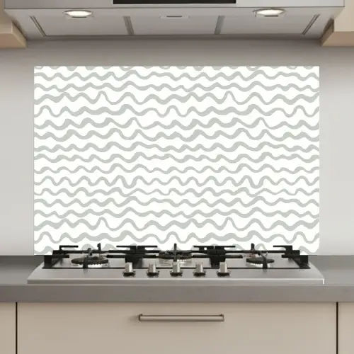 Golven - Patroon - Grijs keuken achterwand spatscherm klein 900 -3d_website