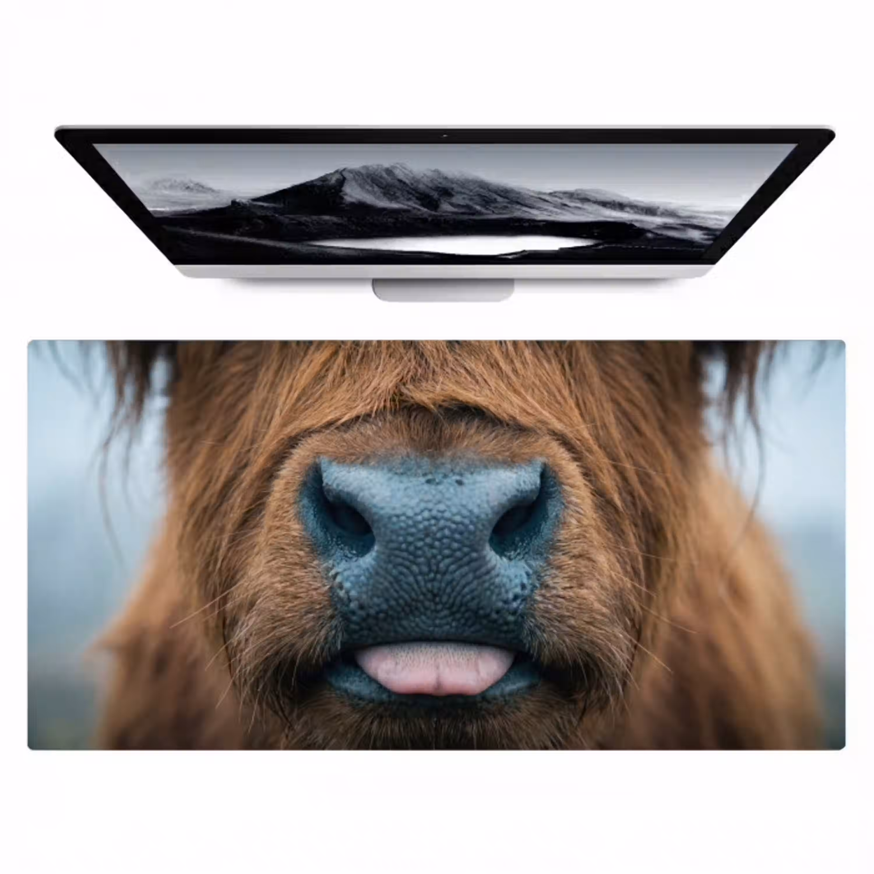 Schotse hooglander - Neus - Bruin Muismat XXL klein -zzz3d