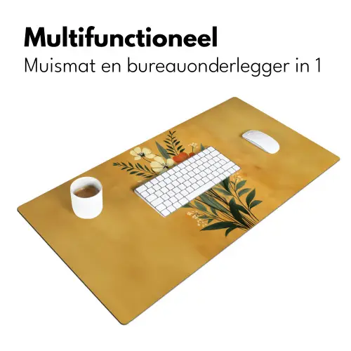 Bladeren - Boeket - Bloemen - Geel Muismat XXL klein -sfeer4