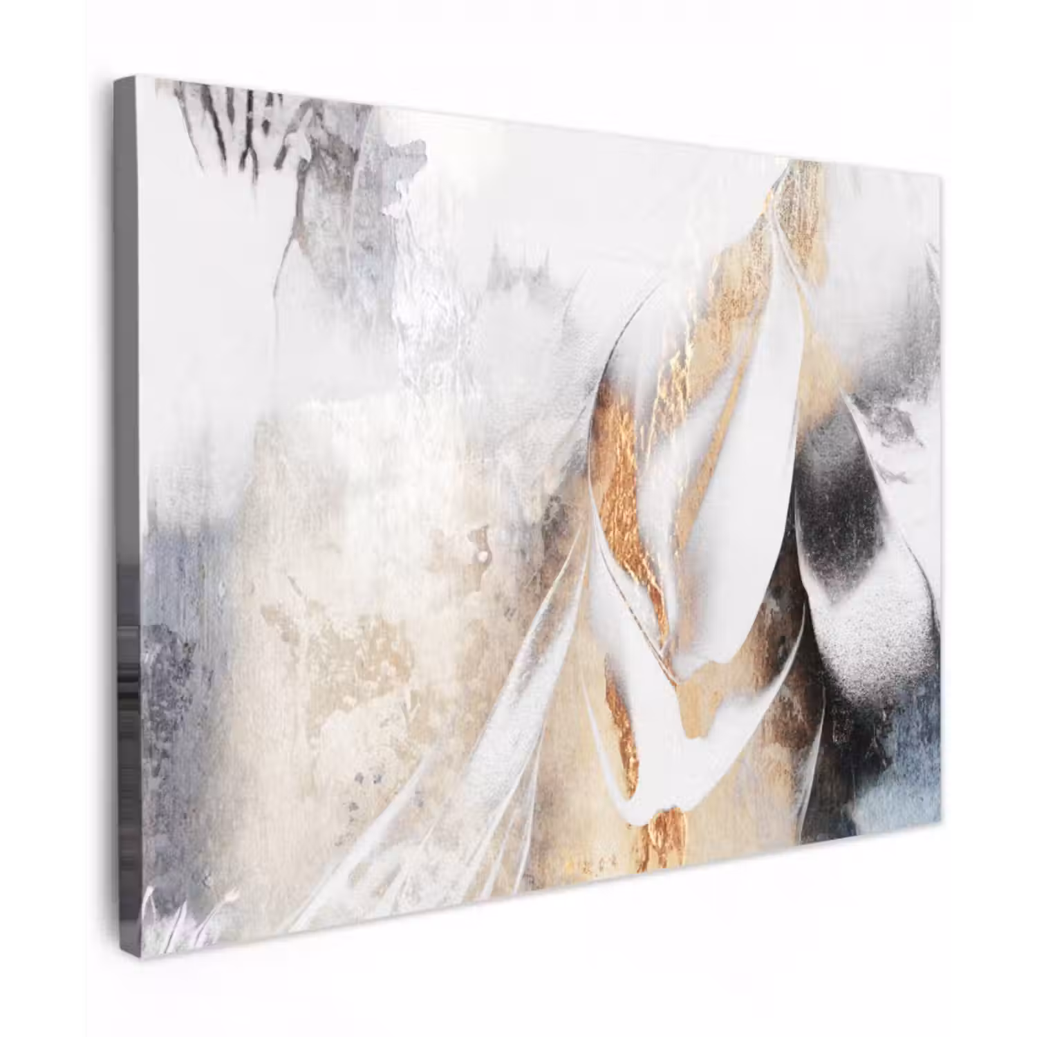 Leinwandbild - Luxus - Abstrakt - Gold - Weiß