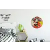Retro - Vrouw - Kopje - Vlinders Wandcirkel aluminium klein -kinderkamer