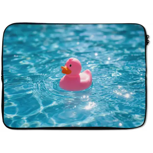 Badeend - Dobberend - Roze laptophoes neopreen klein -zkaufland3dotto