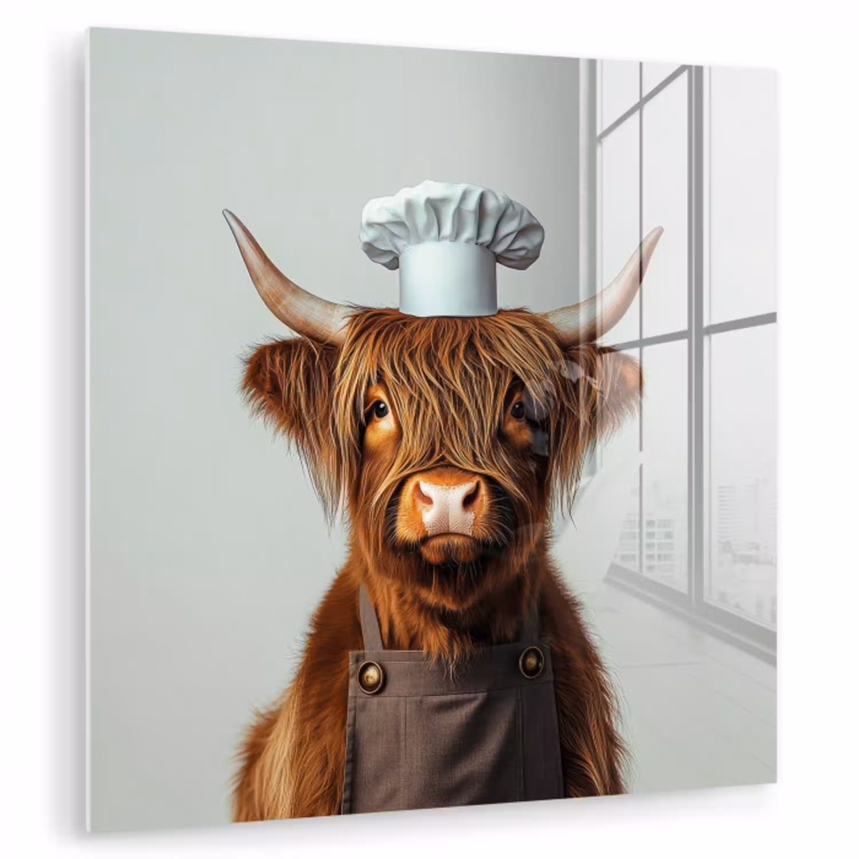 Schotse Hooglander - Bruin - Hoorns - Kokskleding plexiglas 5mm klein -zzzproduct_nieuw