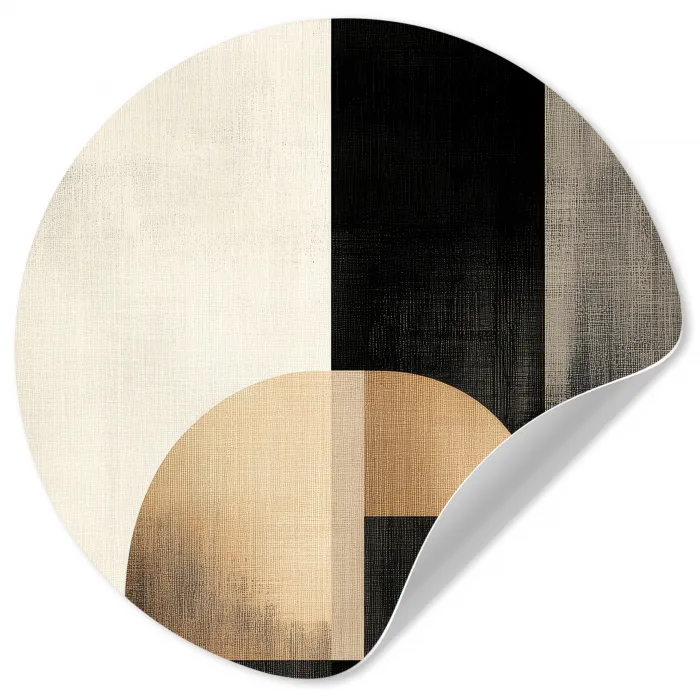 Vormen - Modern - Zwart Wandcirkel behangsticker klein -3d