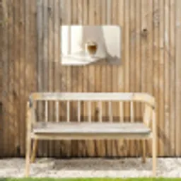 Mok - Latte - Minimalistisch - Schaduw Tuinposter op houten frame 2 cm dik klein -sfeer4