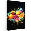 Fruit - Graffiti - Kleurrijk - Sinaasappel - Aardbei - Abstract Tuinposter op houten frame 2 cm dik klein -3d