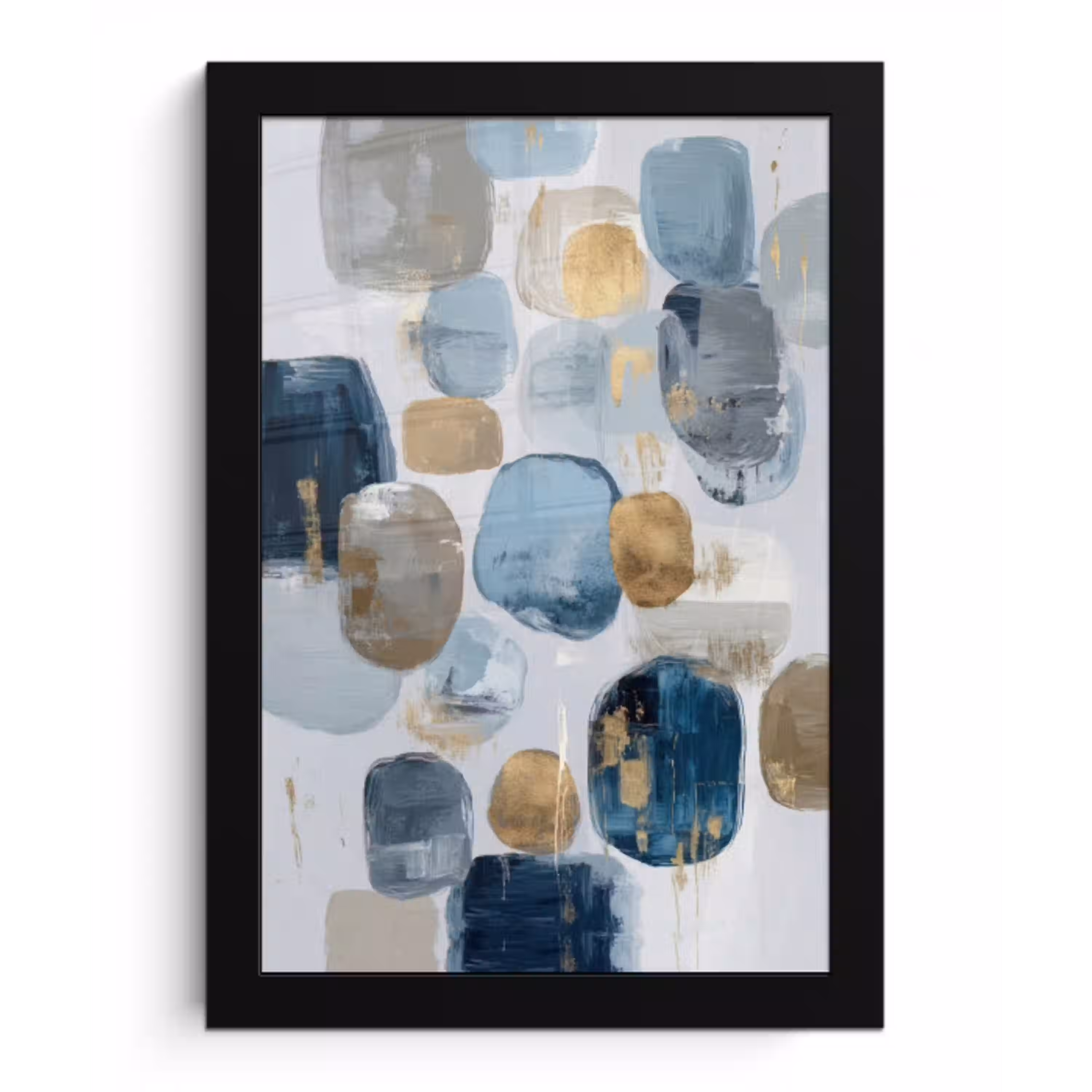 Abstract - Goud - Vormen fotolijst zwart zonder passe partout klein -3d