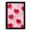 Lollies - Hartjes - Roze fotolijst zwart zonder passe partout klein -3d