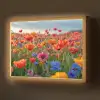 Bloemen - Klaprozen - Kleurrijk - Natuur Light Box met batterij (Wandlamp) middel -z3d_website
