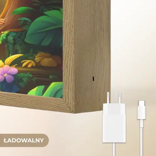Olifant - Appje - Jungle - Kleurrijk Light Box met batterij (Wandlamp kind) middel -USP_websiteoplaadbaarNL