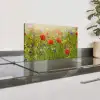 Lente - Bloemen - Rood - Klaproos - Gras - Groen Spatscherm Aluminium klein -zzproduct_nieuw