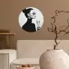 Vrouw - Champagne - Modern Wandcirkel behangsticker klein -sfeer1