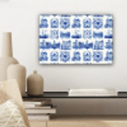 Huizen - Schepen - Blauw canvas 2cm klein 34 -sfeer6