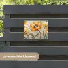 Klaprozen - Oranje - Mozaïek - Bladeren tuinposter los doek klein -sfeer3