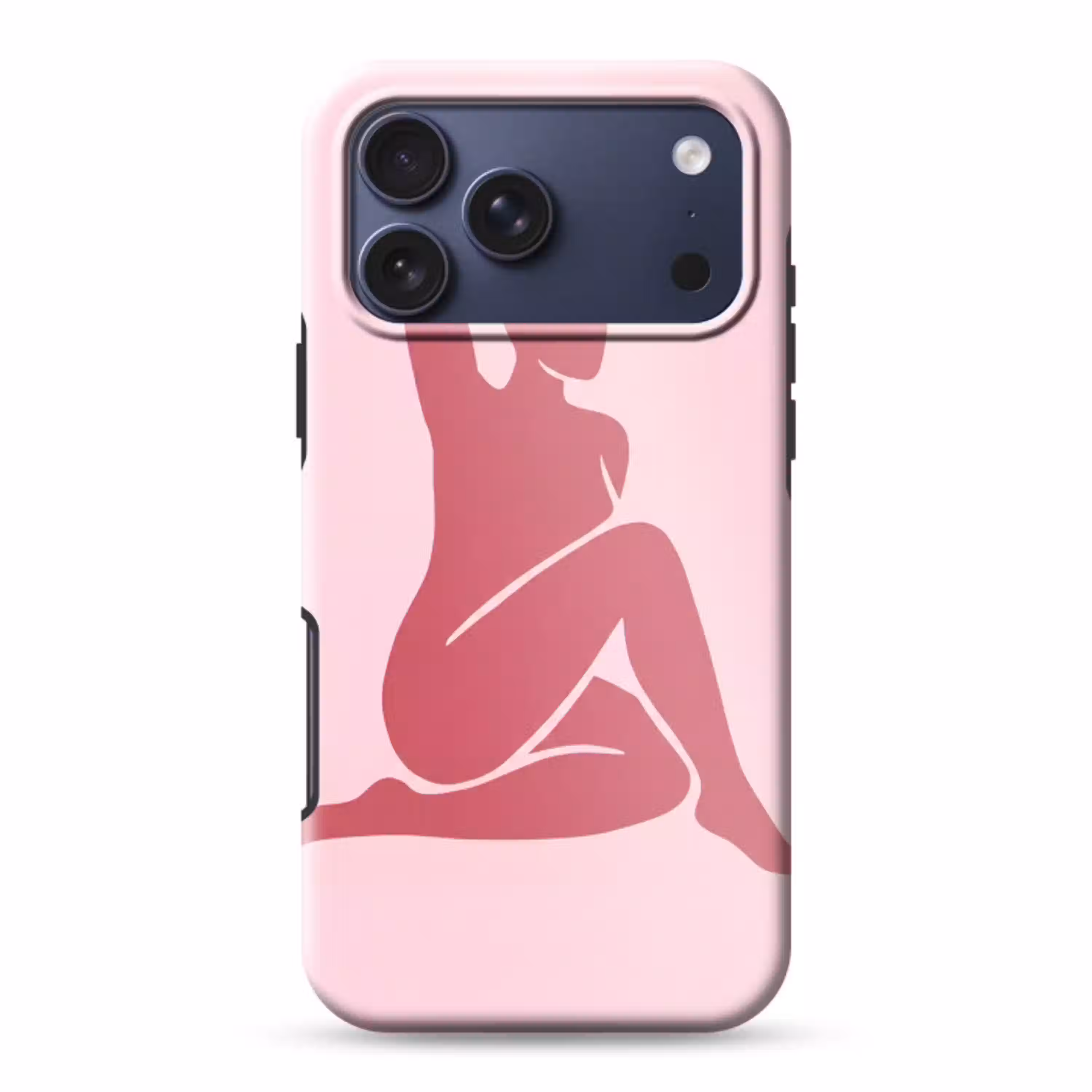Vrouw - Silhouet - Abstract - Modern - Roze Toughcase MagSafe Apple iPhone 17 Pro Max klein -3d