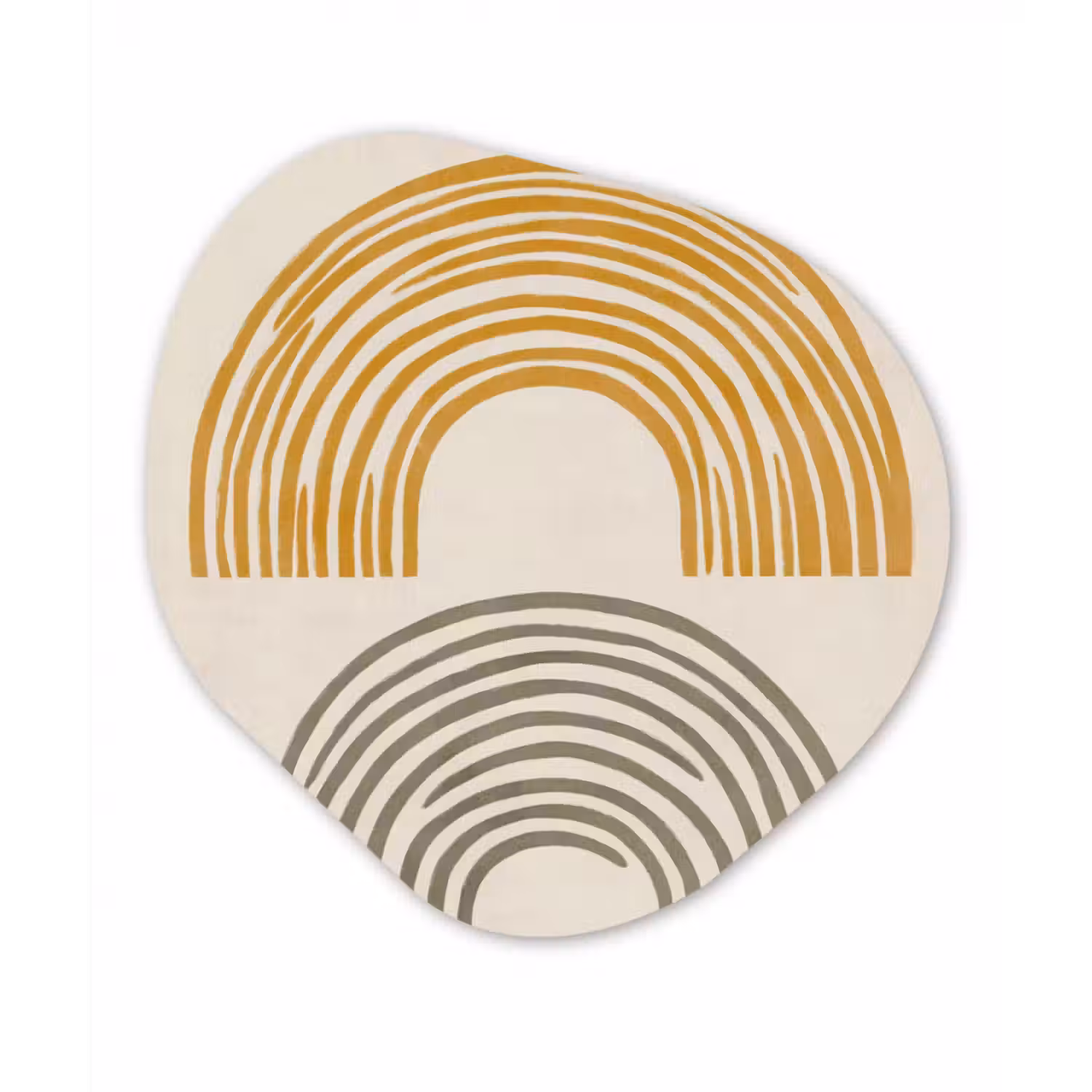 Glasbild Organische Form - Bögen - Linien - Orange - Minimalistisch