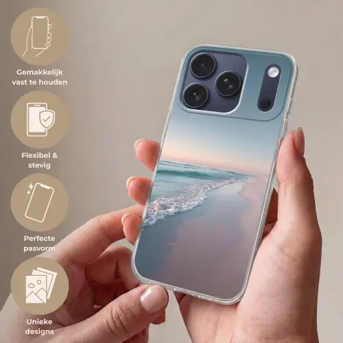 Kustlijn - Pastel - water Telefoonhoesje iPhone 17 Pro klein -sfeer3_NL