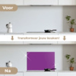 Paars - Kleuren - Effen keuken achterwand spatscherm klein 900 -voor_na_NL