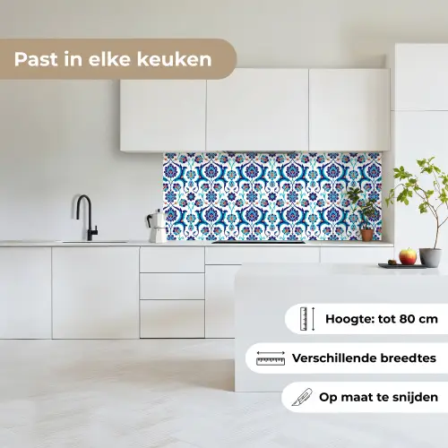 Bloemen - Patronen - Blauw keuken achterwand 2 middel 871 -sfeer4_NL