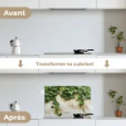 Klimop - Muur - Groen keuken achterwand spatscherm klein -voor_na_FR