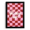 Pinky up - Geblokt - Bordeauxrood fotolijst zwart zonder passe partout klein -3d