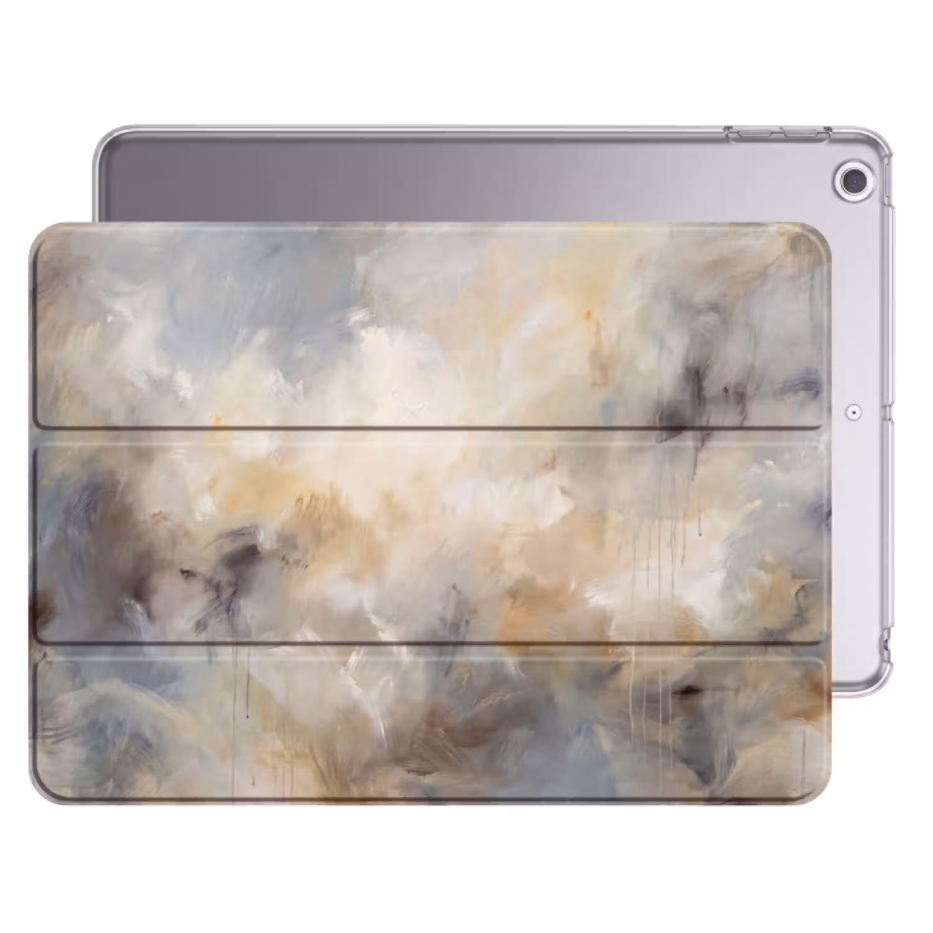 Abstract - Wolken - Sfeervol - Beige - Grijs Apple iPad 2017 middel -threedimensional_3d_global