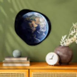 Aarde - Ruimte - Blauw - Groen Wandcirkel Organisch Forex 3mm klein -sfeer2