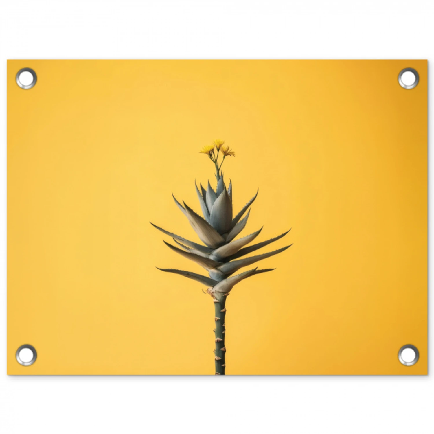 Plant - Minimalistisch - Bloem - Geel tuinposter los doek klein -3d