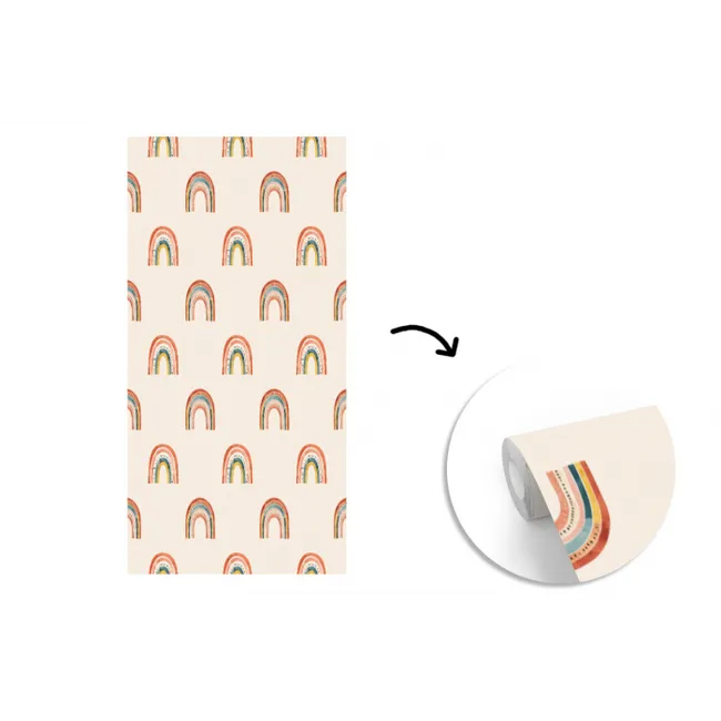 Boho - Regenboog - Patroon fotobehang vinyl groot 64 -3d