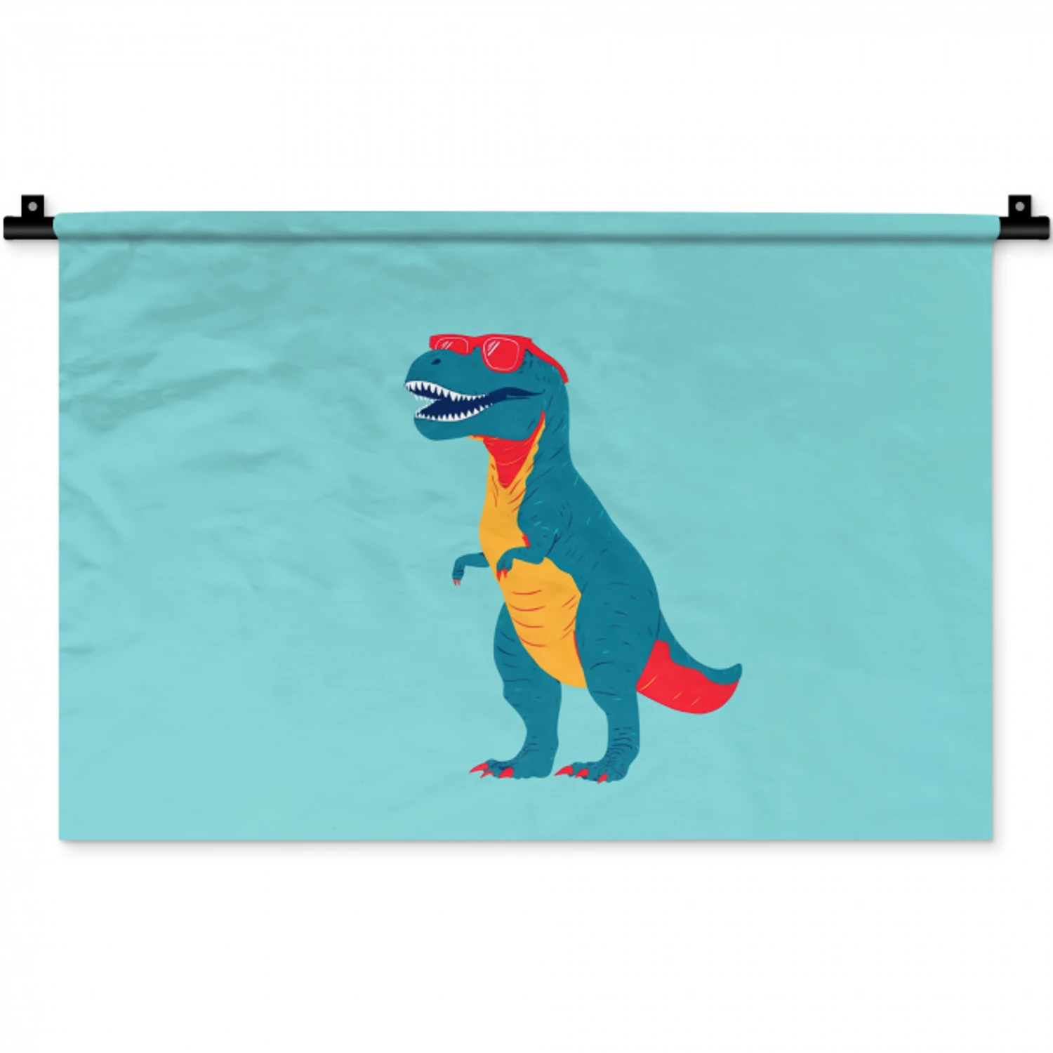 Dinosaurus - Blauw - Zonnebril Wandkleed katoen klein -zz3d
