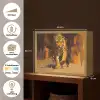 Tijger - Geschilderd - Oranje - Penseelstreken Light Box met batterij (Wandlamp) middel -USP_websiteoverzichtNL
