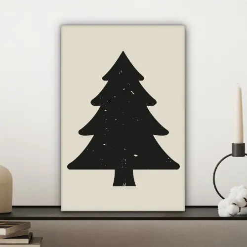 Kerstboom - Zwarte kerstboom - Boom - Japandi canvas 2cm klein -sfeer6