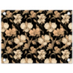 Orchideeën - Lijntekening - Patroon - Beige - Zwart tuinposter los doek klein 239 -3d
