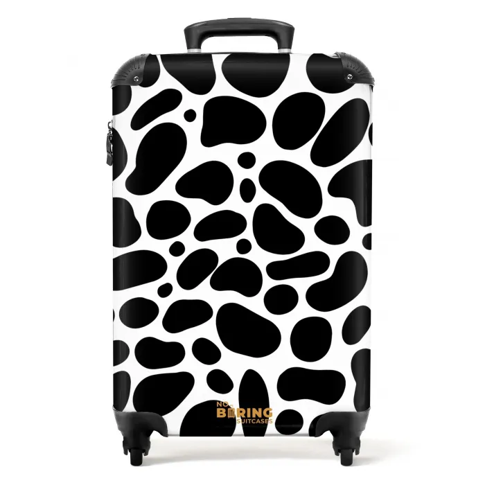 Zwarte vlekken over een witte achtergrond NBS - Handbagage koffer - Volwassenen Unisex middel -productfoto_recht