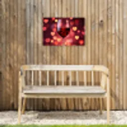 Rood - Wijn - Hartjes Tuinposter op houten frame 2 cm dik klein -sfeer4