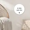 Spreuken - Ik hou van jou - Quotes Wandcirkel kunststof plaat 5mm dik klein -sfeer5