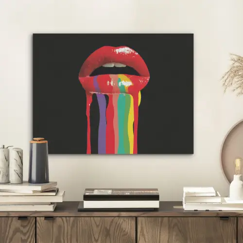 Lippen - Kleuren - Zwart PET vilt klein -sfeer1