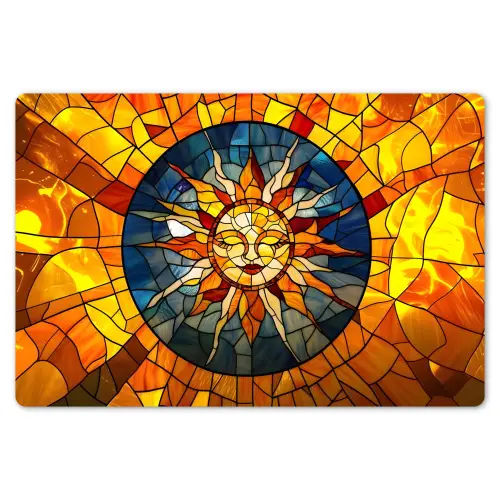 Mozaïek - Zon - Geel - Cirkel Placemat vinyl groot -zzsfeer1_Kitchenyeah-website