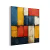 Mondriaan stijl - Kunst - Kleurrijk - Modern aluminium wit klein -3d