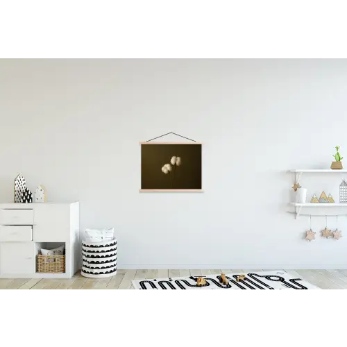 Takken - Katoen - Wit - Bollen textielposter latten blank klein -kinderkamer