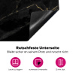 Marmer - Zwart - Goud - Chic - Marmerlook - Design Inductie beschermer vinyl 3mm klein -zzzzzzz-lf-onderkant