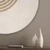 Symmetrische bocht - Koperkleurig Akoestische PET Vilt - Rond klein -sfeer5_closeup