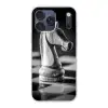 Paard - Hout - Schaalbord - Zwart Telefoonhoesje iPhone 17 Pro Max klein -3d