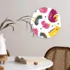 Dino - Patronen - Kind - Roze - Meisjes Wandcirkel kunststof plaat 5mm dik klein -sfeer4