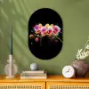 Orchidee - Graffiti - Kleurrijk - Bloemen - Abstract Wandcirkel Ovaal Forex klein -sfeer2