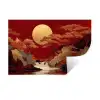 Volle maan - Landschap - Waterval Muursticker klein -3d