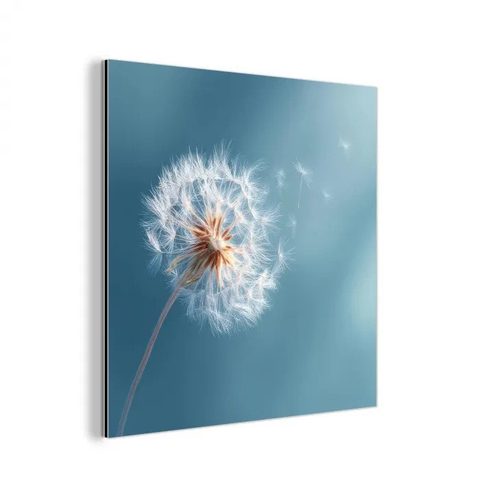 Paardenbloem - Wind - Blauw aluminium wit klein -3d
