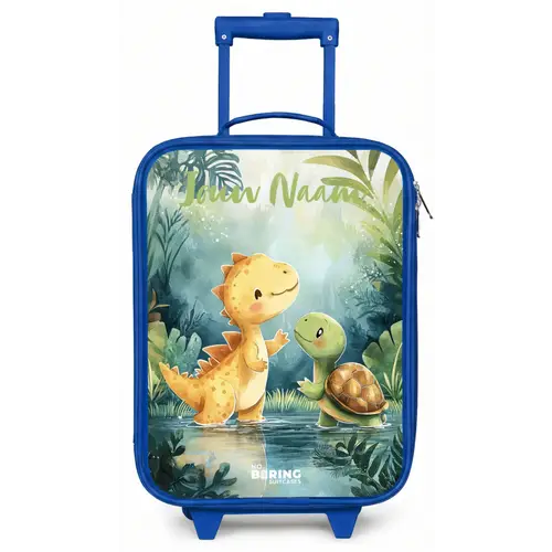 Dino - Schildpad - Jungle Kinderkoffer - Blauw klein -zz3dotto