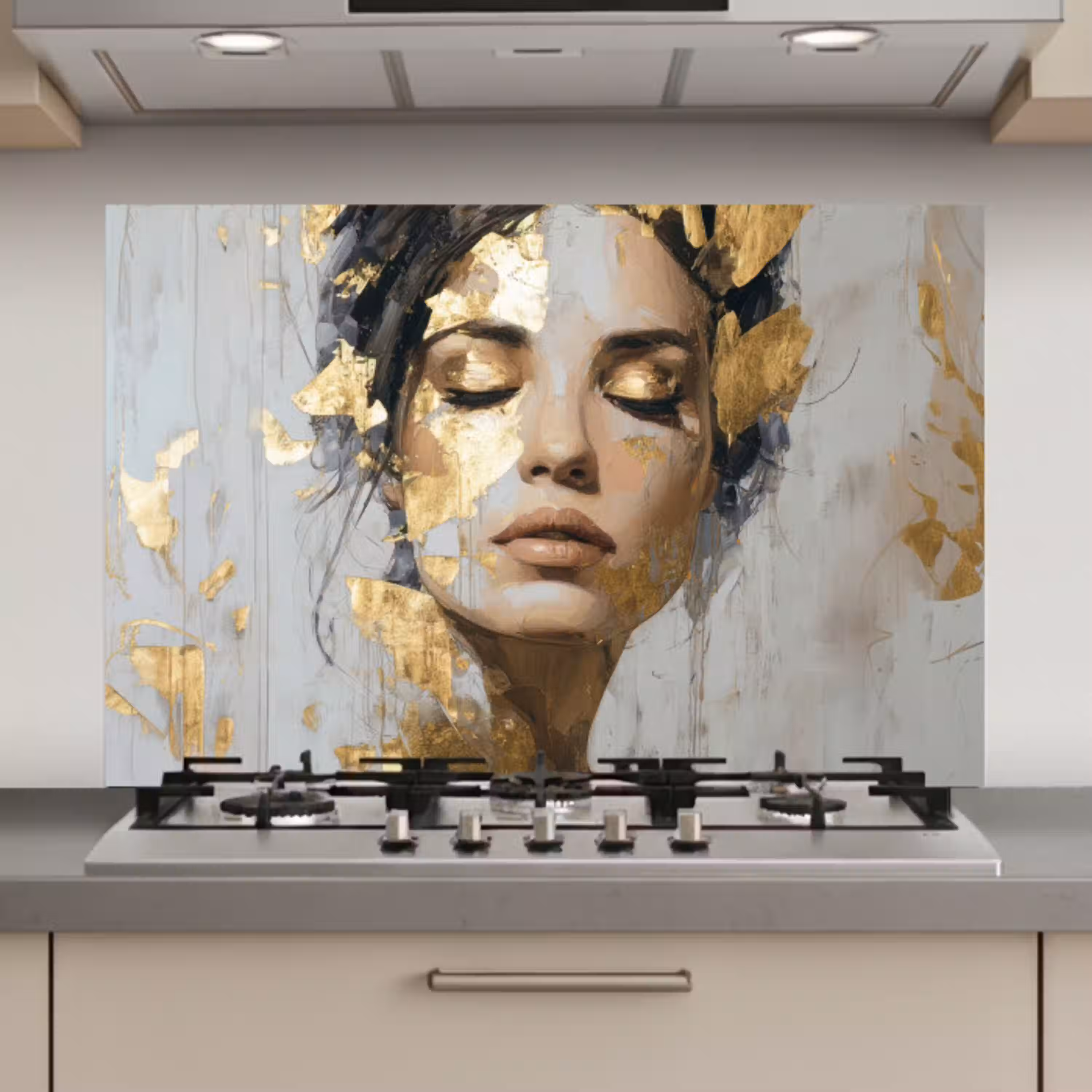 Sierlijk - Vrouw - Goud - Ogen keuken achterwand spatscherm klein -3d_website